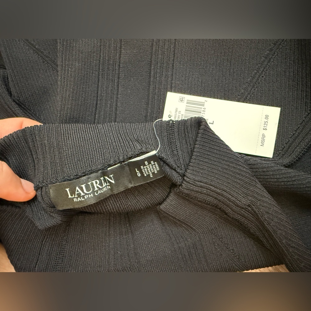 NEW Lauren Ralph Lauren Cropped Short-Sleeve Mockneck Jumper Large - Picture 8 of 10